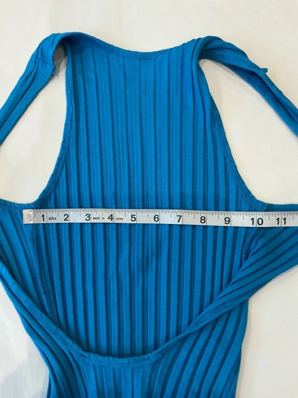 Simon Miller Draco Blue Ribbed Backless Maxi Dress Form Fitting Casual Small - Picture 8 of 11